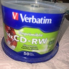 Verbatim 12x CD-RW Printable Rewritable Disc 700 MB/ 80 min Silver x-50 Spindle picture