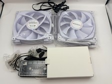 Montech 120mm ARGB PWM Case Fans White 2-Pack w Fan Hub C standard/reverse picture