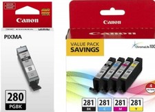 Genuine Canon 280 281 Ink Cartridges Combo-For TR8620 TS9120-Setup-OEM-5PK picture