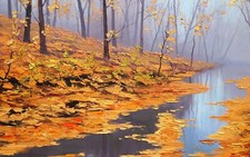 Landscape  nature fall leaves puddle graham gercken Custom Gaming Mat Desk picture