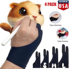 4× Two Finger Anti-fouling Glove Drawing & Pen Graphic Tablet Pad Art Pen Gloves picture