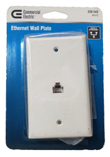 Commercial Electric 1-Gang Ethernet Wall Plate, White picture