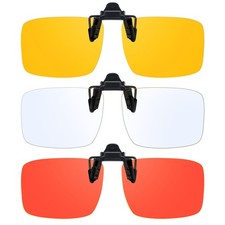 3 Pack Clip On Blue Light Blocking Glasses for Eyes Strain/Light-Sensitive Fl... picture